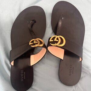 Gucci Leather Marmont Sandals - Size EU 37/US 7